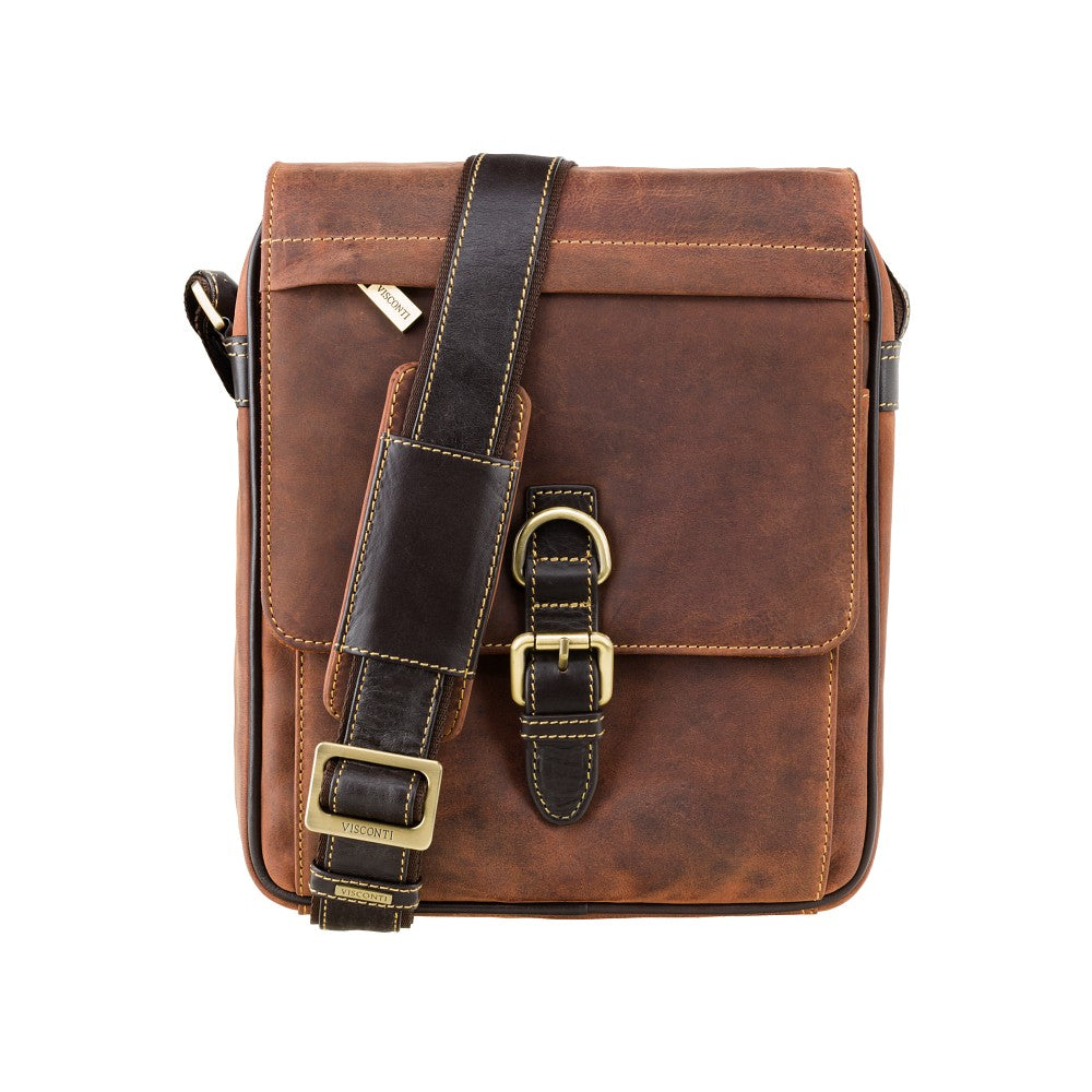 Visconti Link 16011 Crossbody Bag – Oil Tan/Mocha