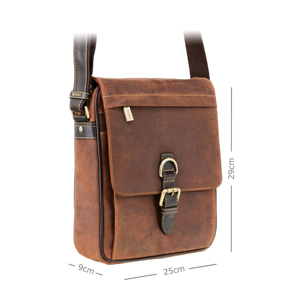 Visconti Link 16011 Crossbody Bag – Oil Tan/Mocha