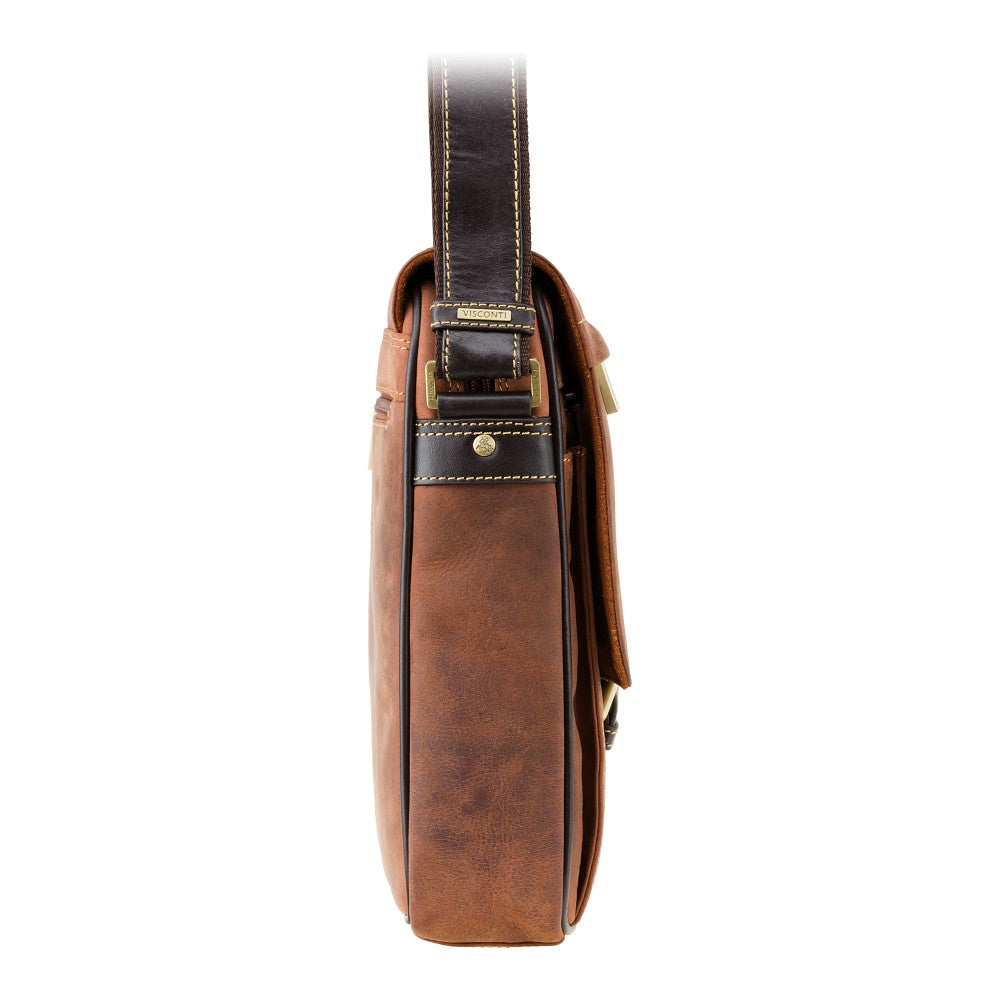 Visconti Link 16011 Crossbody Bag – Oil Tan/Mocha