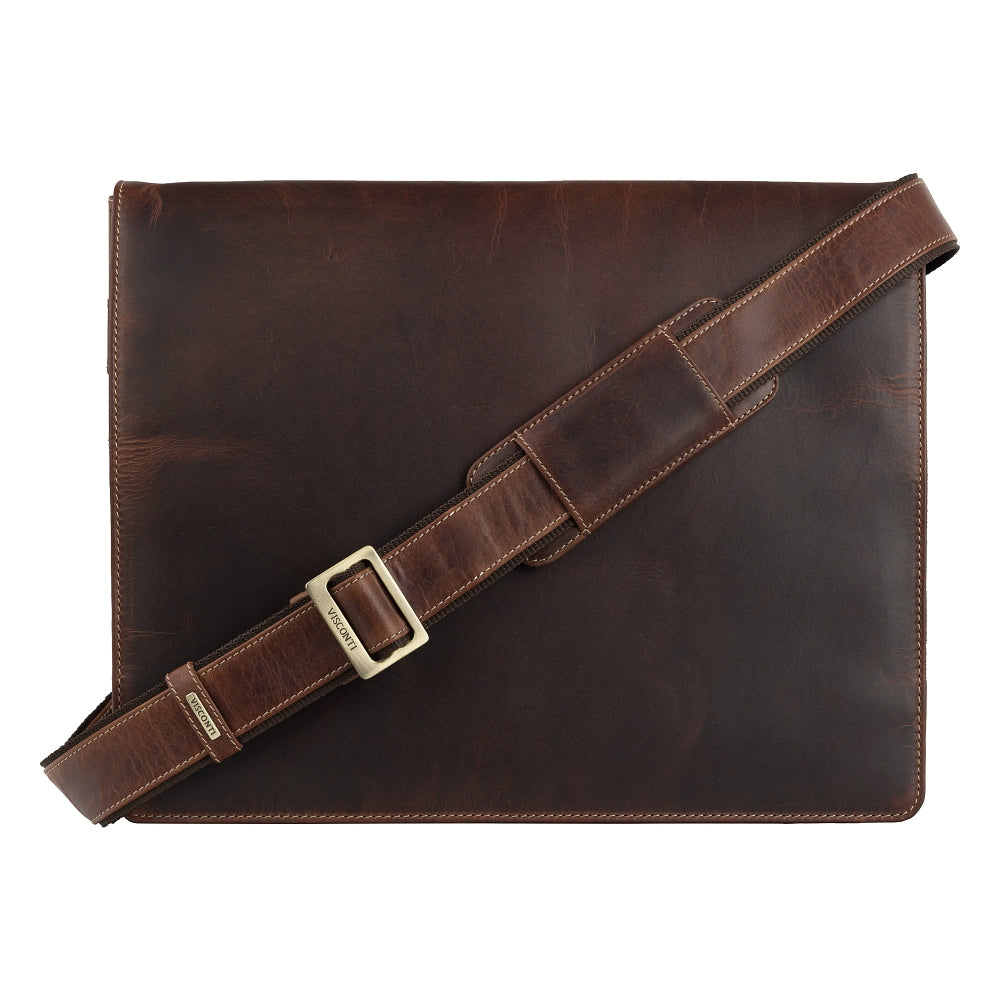 Visconti Harvard 18548 Large Messenger Bag - Chestnut Brown