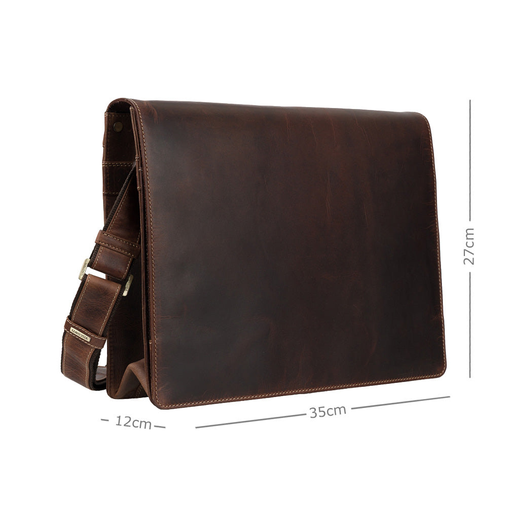 Visconti Harvard 18548 Large Messenger Bag - Chestnut Brown