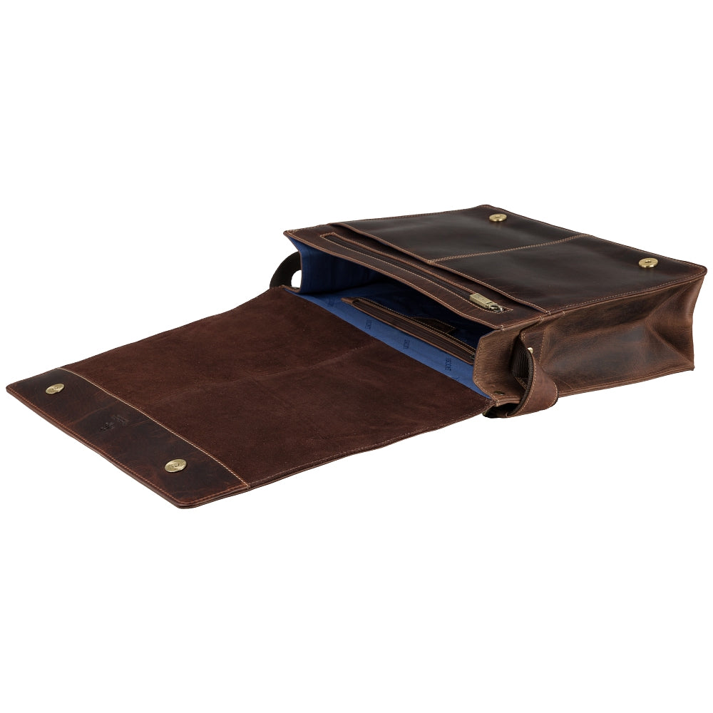 Visconti Harvard 18548 Large Messenger Bag - Chestnut Brown