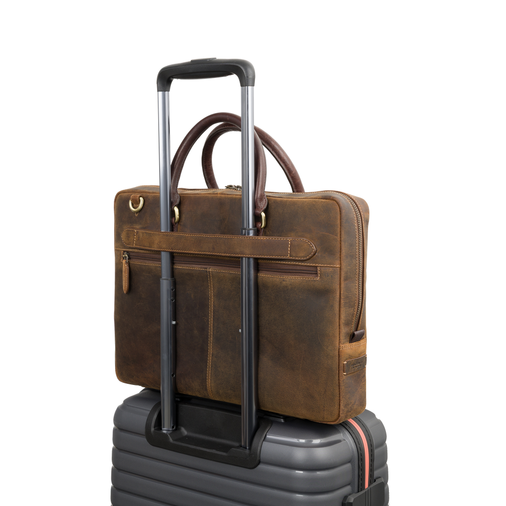 Visconti Carl ML50 Briefcase - Oil Tan/Brown