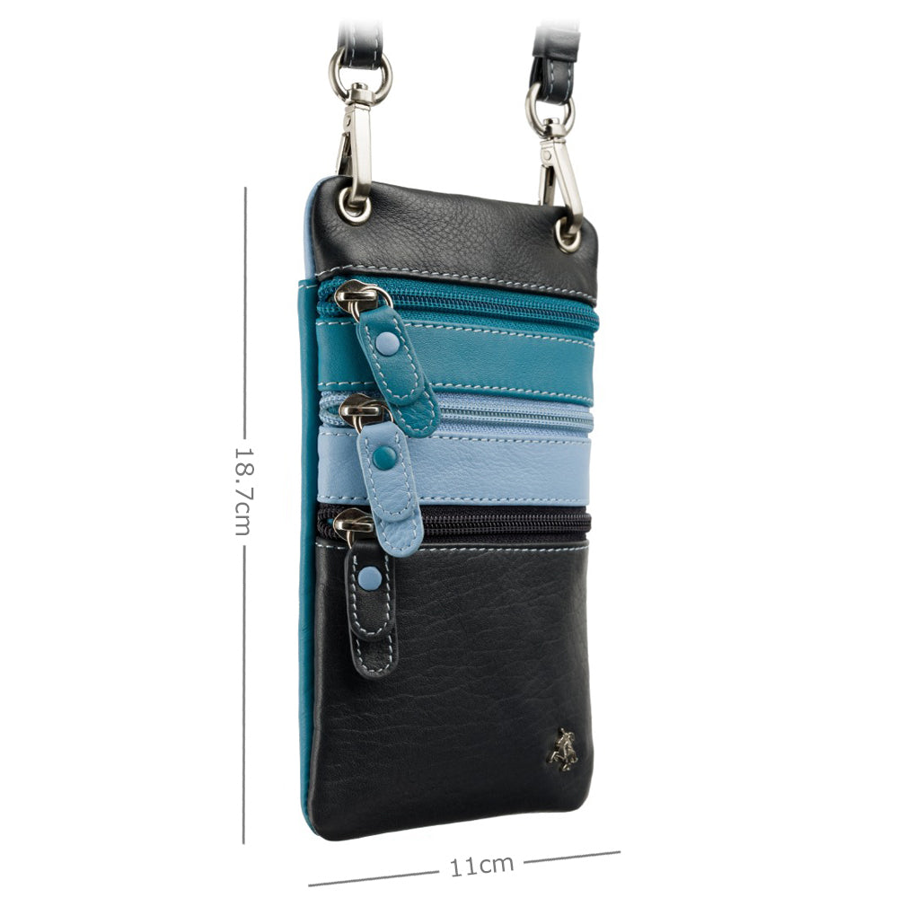 Visconti S4 Phone Crossbody Bag – Blue Multi