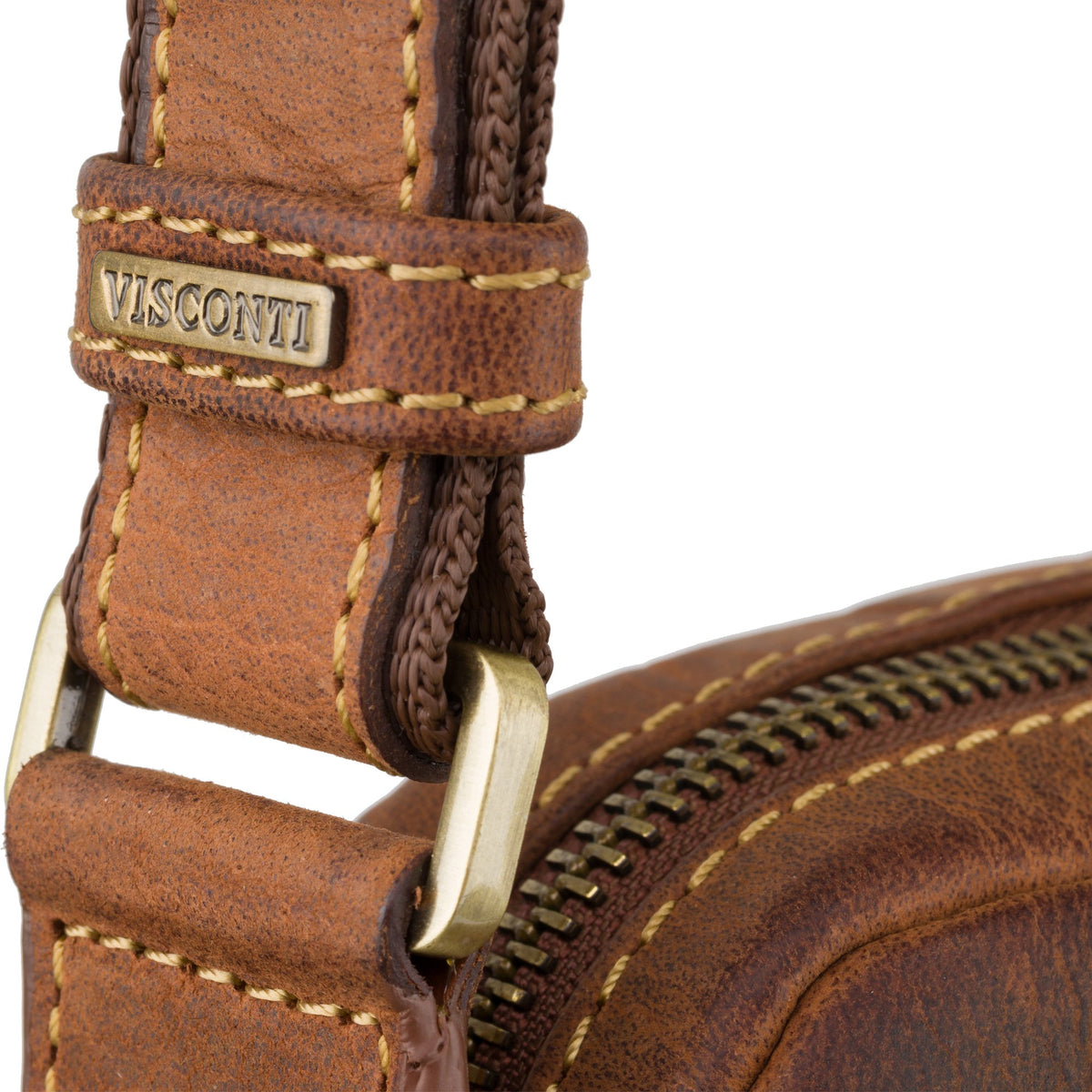 Visconti Riley TC68 Crossbody Bag - Havana Tan