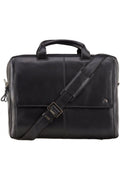 Anderson- 15" Black Leather Laptop Briefcase