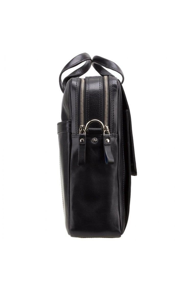 Anderson- 15" Black Leather Laptop Briefcase