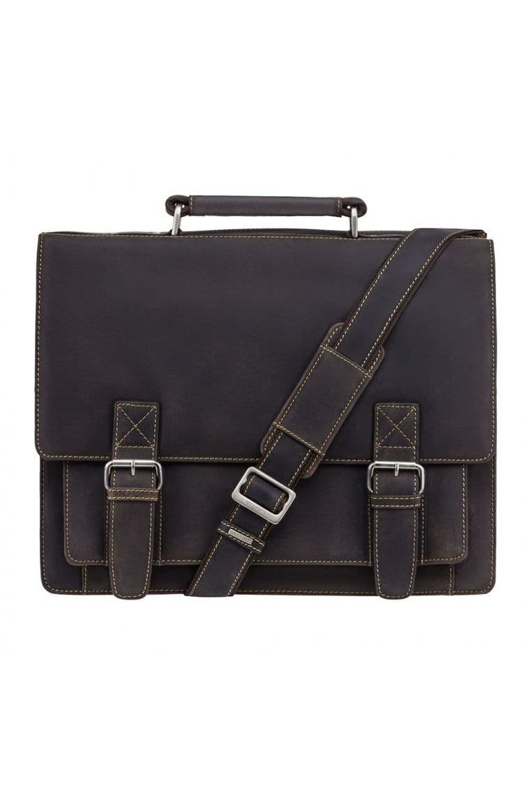 Hercules - Large Multi Compartment Briefcase in Brown