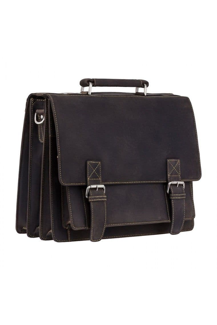 Hercules - Large Multi Compartment Briefcase in Brown