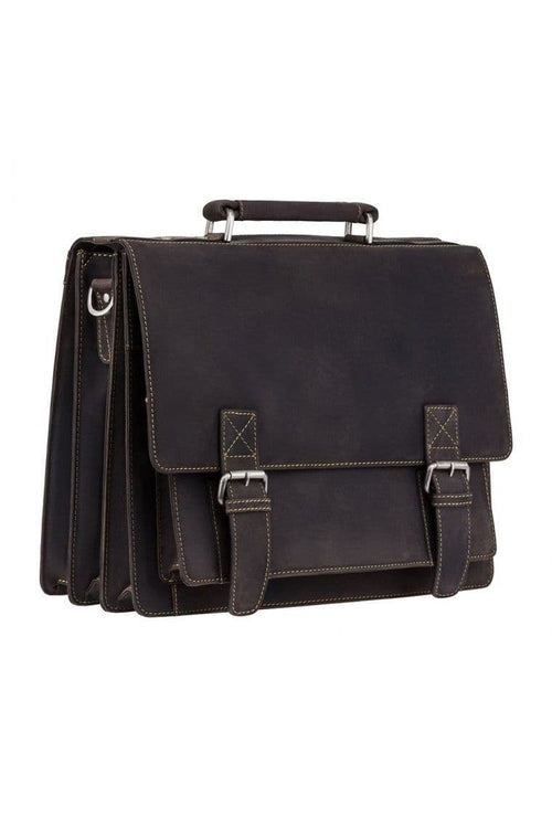 Hercules - Large Multi Compartment Briefcase in Brown