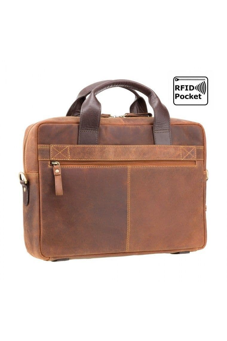 Hugo - 13" Laptop Briefcase in Oil Tan