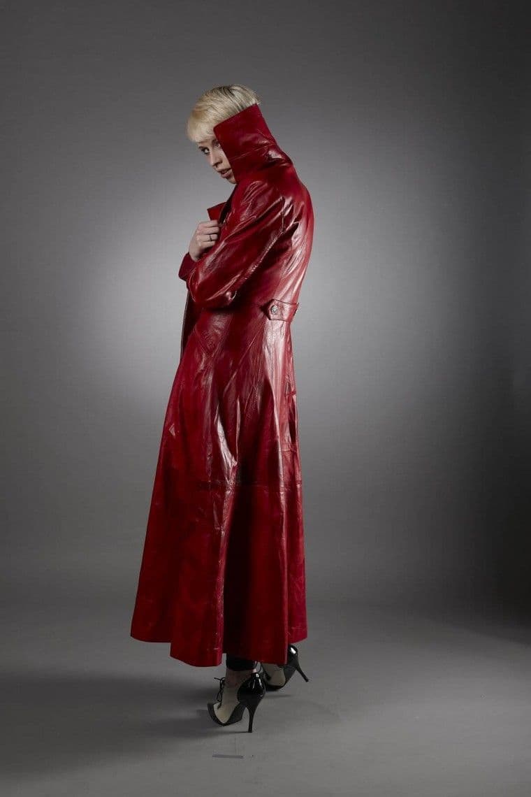Ladies Full Length Military Coat Red