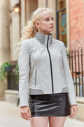 Ladies Leather Jacket  White