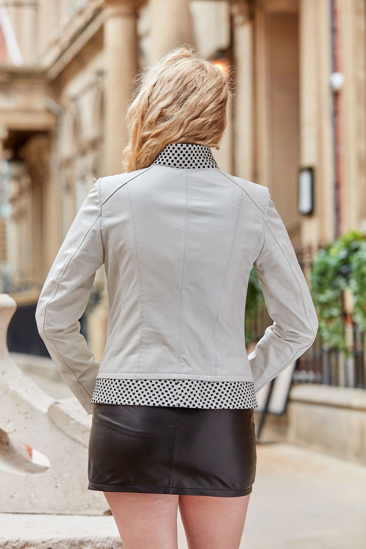 Ladies Leather Jacket  White