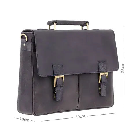 Leather Briefcase Blue :Berlin
