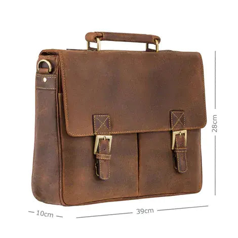 Leather Briefcase Tan :Berlin