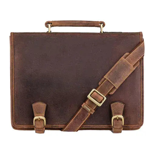 LEATHER BRIFCASE OIL TAN