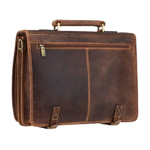 LEATHER BRIFCASE OIL TAN