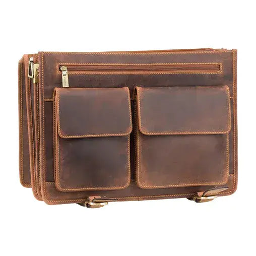LEATHER BRIFCASE OIL TAN