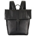 Leather Fold Over Backpack Black