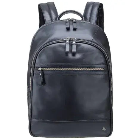Leather Laptop Backpack Black