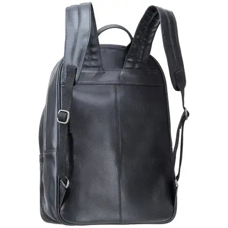 Leather Laptop Backpack Black