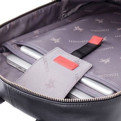 Leather Laptop Backpack Black