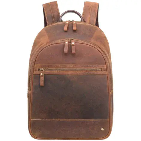 Leather Laptop Backpack Tan