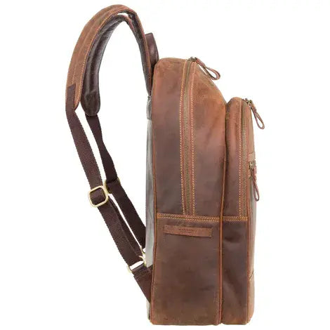 Leather Laptop Backpack Tan