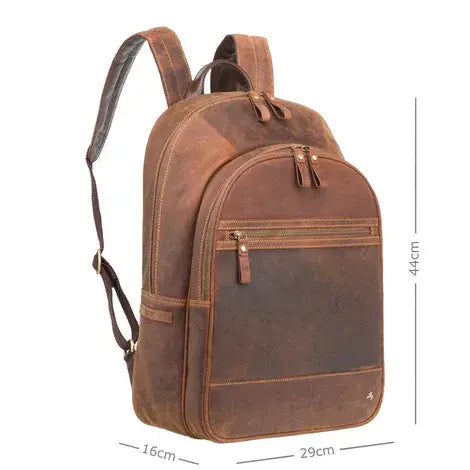 Leather Laptop Backpack Tan