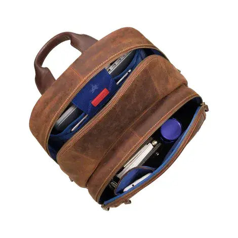 Leather Laptop Backpack Tan