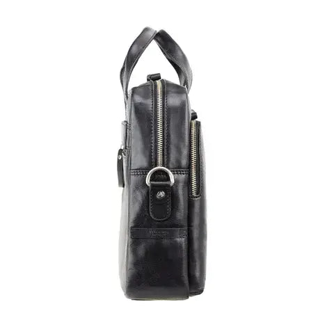 Leather Laptop Bag Black : Hugo 15"