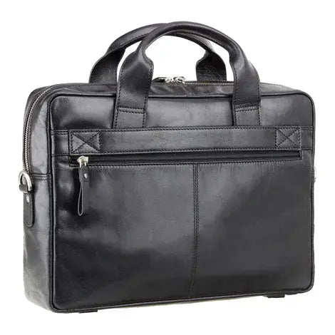 Leather Laptop Bag Black : Hugo 15"