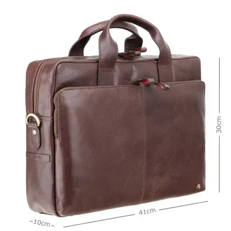 Leather Laptop  Bag Brown : Hugo 15"
