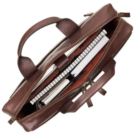 Leather Laptop  Bag Brown : Hugo 15"