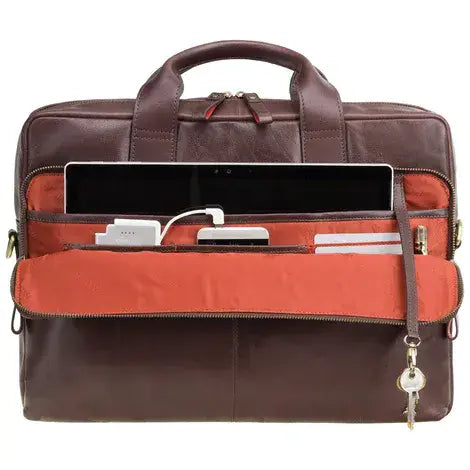 Leather Laptop  Bag Brown : Hugo 15"