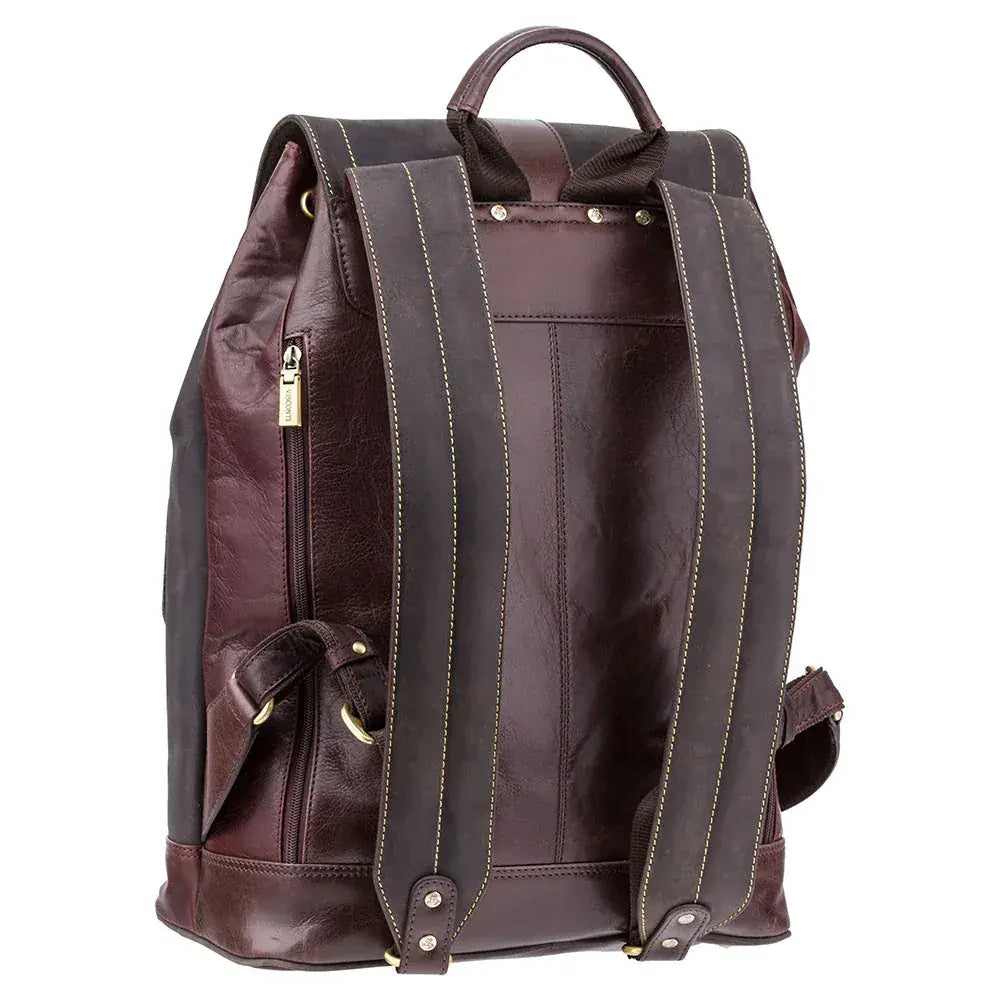 Leather Large Back Pack  Brown