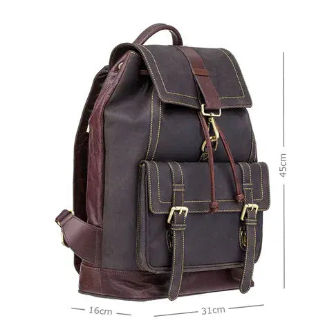 Leather Large Back Pack  Brown