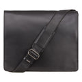Leather Messenger Bag Black ; Harvard (XL)
