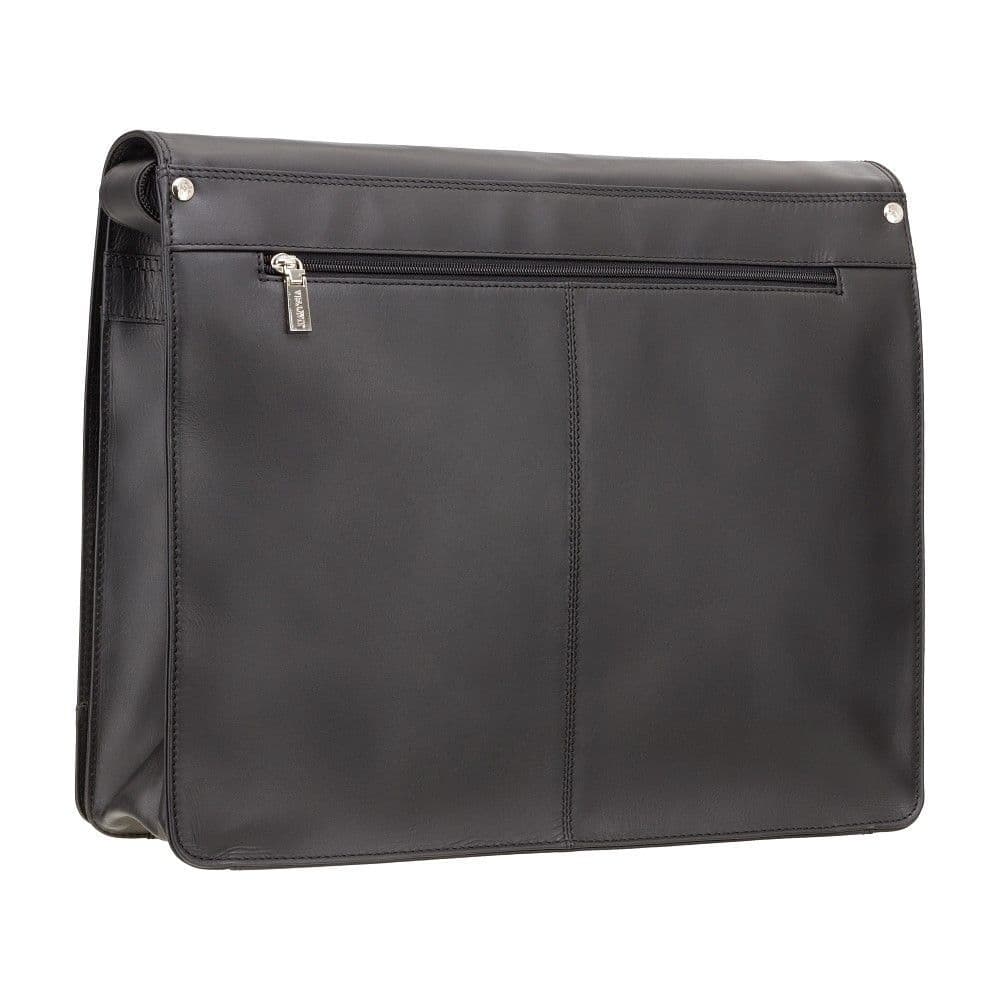 Leather Messenger Bag Black ; Harvard (XL)