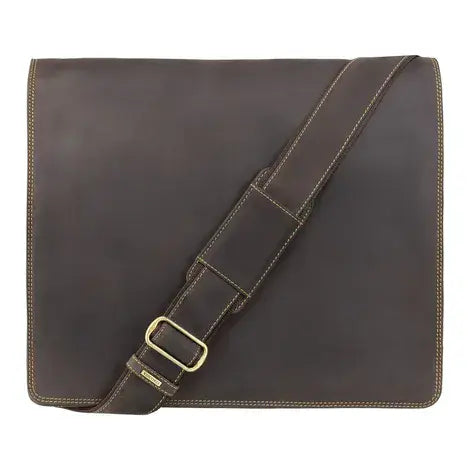 Leather Messenger Bag  Brown;  Harvard (XL)