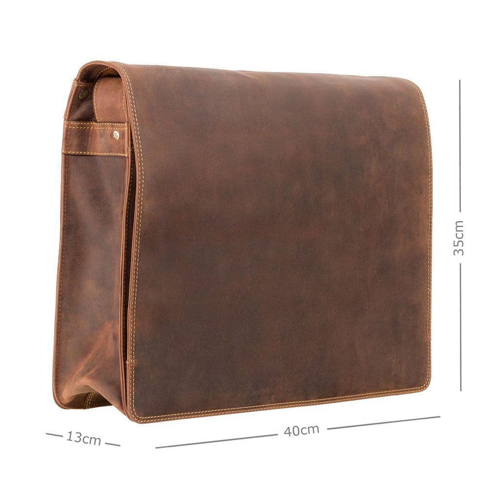 Leather Messenger Bag Oil Tan ; Harvard (XL)