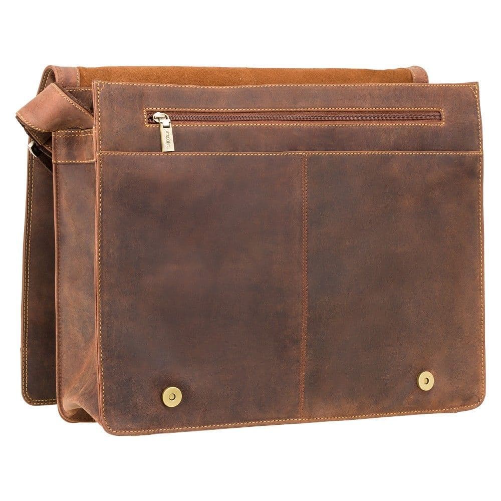 Leather Messenger Bag Oil Tan ; Harvard (XL)