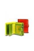 Leather Purse In Red and lime