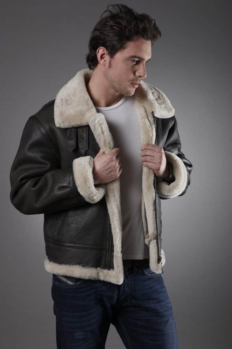 Men's Cream Sheepskin Jacket