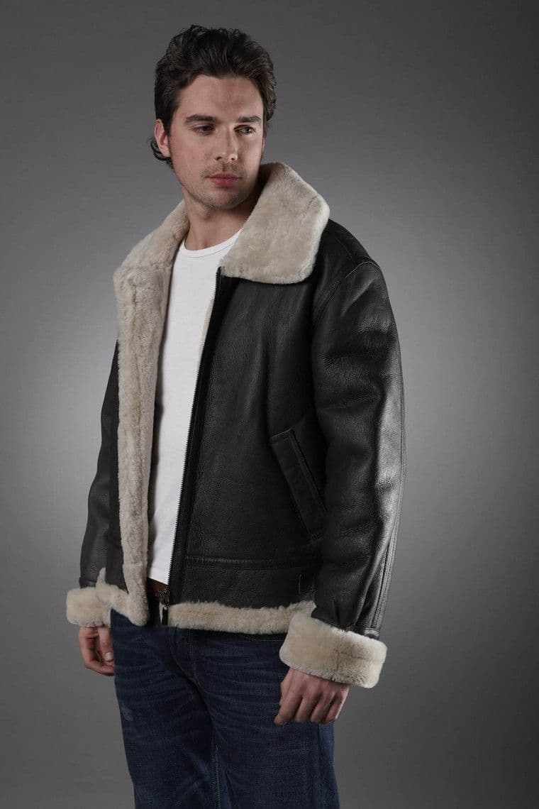 Men's Cream Sheepskin Jacket