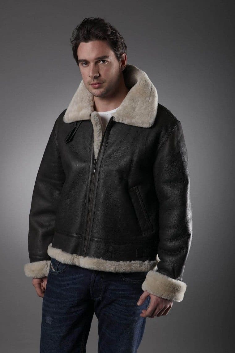 Men's Cream Sheepskin Jacket