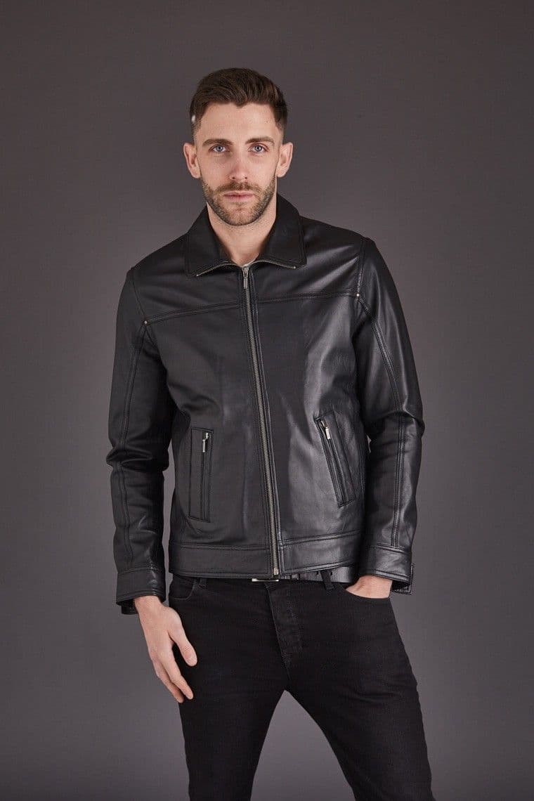 Men's Leather Jacket in Black