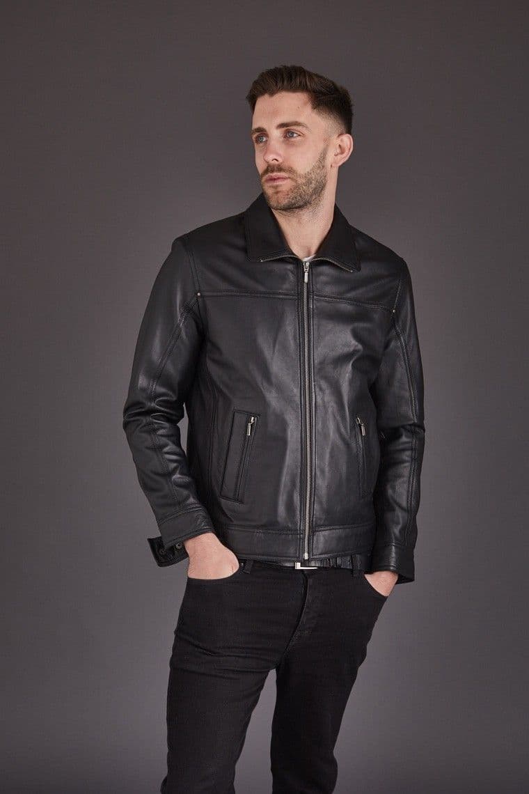 Men's Leather Jacket in Black