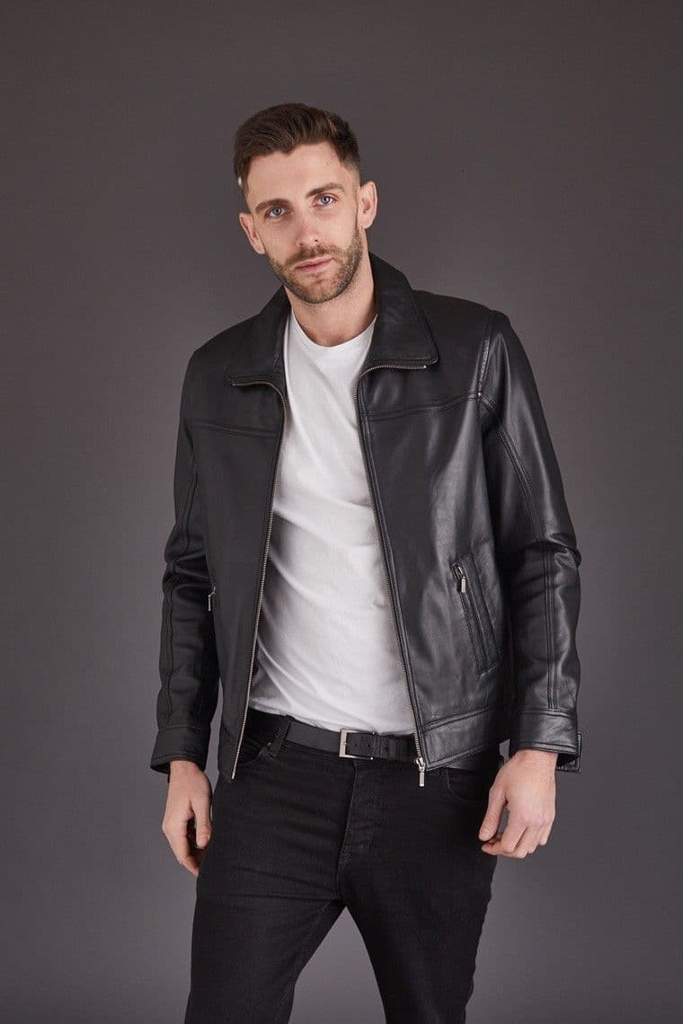 Men's Leather Jacket in Black